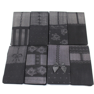 黑色防脱散假高筒假两截拼接提花连裤袜 JK学生制服COS春款丝袜女