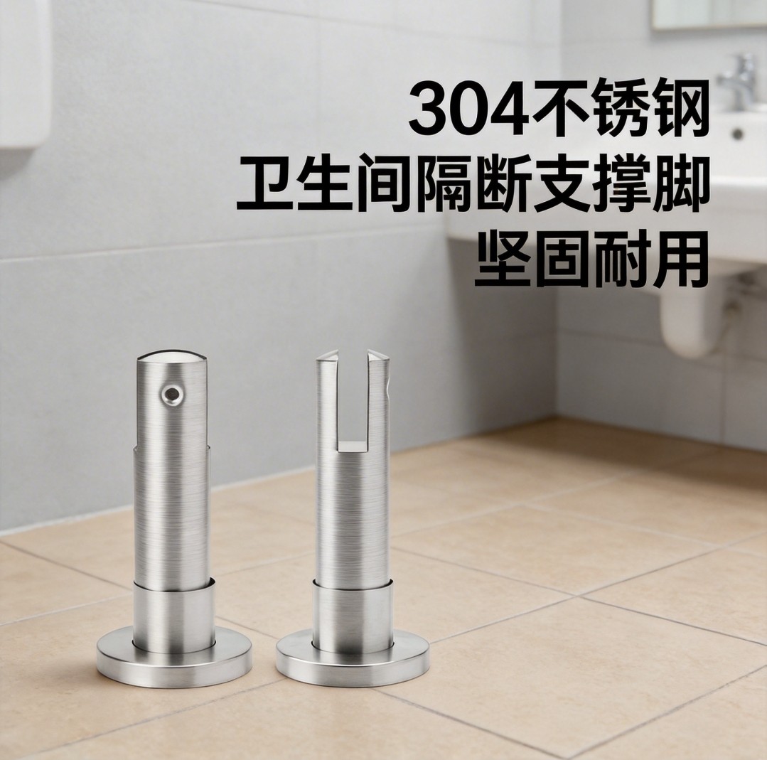 卫生间隔断五金配件304不锈钢支撑脚公共厕所隔板支架拉丝腿底座