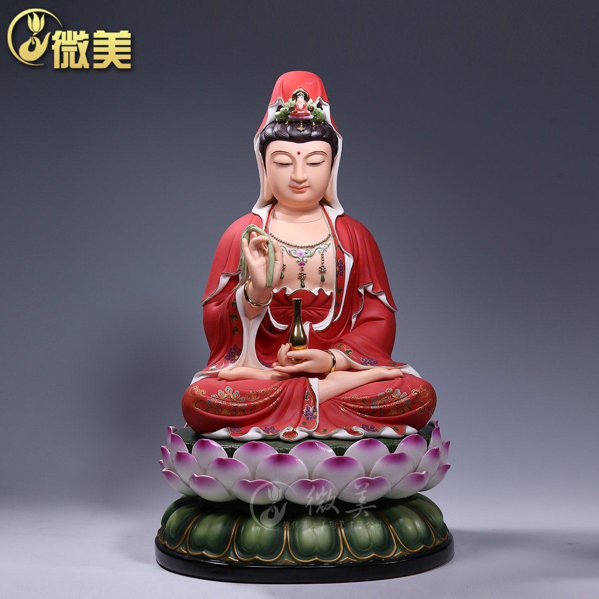10至19吋西方三圣娑婆三圣像观音菩萨佛像供奉陶瓷佛像摆件家用