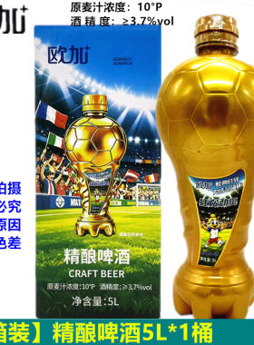 欧加世界杯造型精酿啤酒5升装畅饮足球狂欢夜