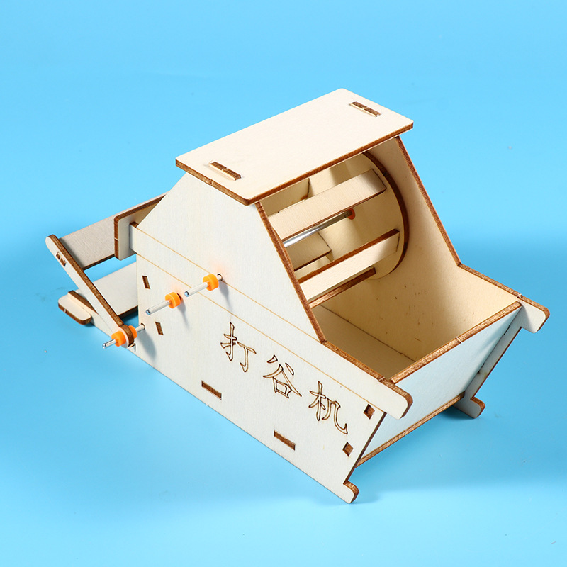 中小学生科学实验手工科技小制作儿童diy古代农具打谷机教具材料