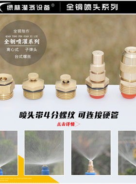 4分全铜雾化喷头可调子弹头农用螺丝离心式园林灌溉喷嘴草地喷灌