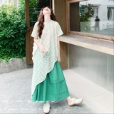法式蕾丝连衣裙半身裙套装女夏2025新款高级感重要场合绝美两件套，女装套装/套裙，2C018
