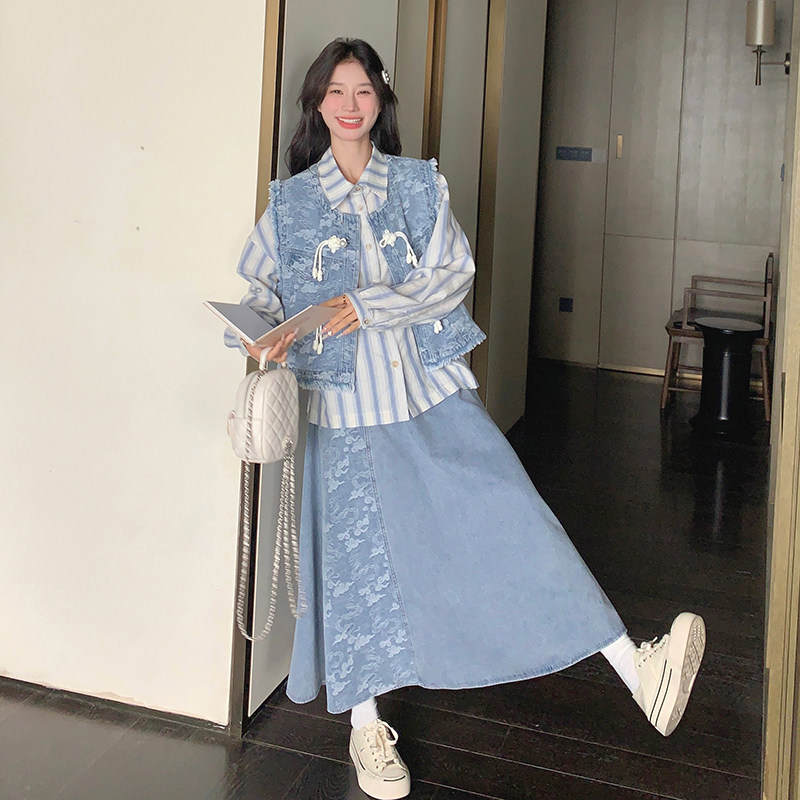 春装新款数据好牛仔马甲三件套2C018-8909-P185-K258,女装套装/套裙,2C018
