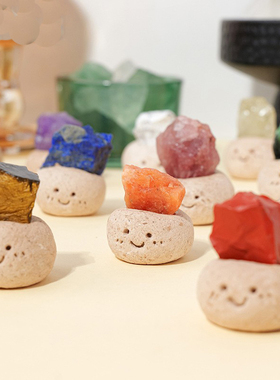 天然水晶原石小豆丁摆件DIY水晶原石香薰扩香石工位搭子招财摆件