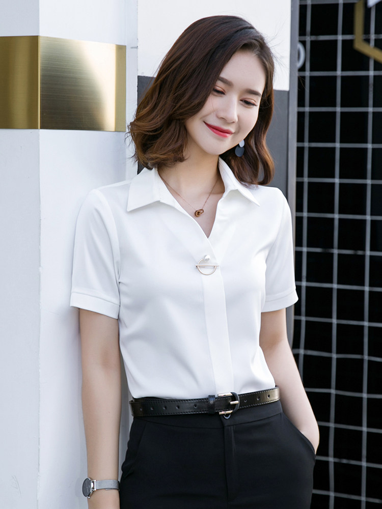 PROFESSIONAL SUITS WOMENS FASHION HIGH-END TEMPERAMENT CHIFFON SHIRTS OVERALLS HOTEL FRONT DESKS FORMAL DRESSES DRESSES BEAUTY SALON OVERALLS