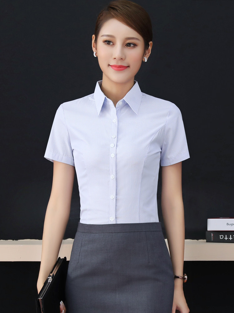 PROFESSIONAL SUIT WOMENS SHORT SLEEVE STRIPED SUMMER HOTEL RECEPTION WORK CLOTHES FASHIONABLE TEMPERAMENT BUSINESS  S DRESS