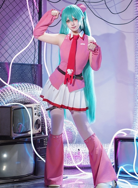 初音MIKU未来cos暴力熊GLOOMY联动cosplay二次元粉白搭配全套服装