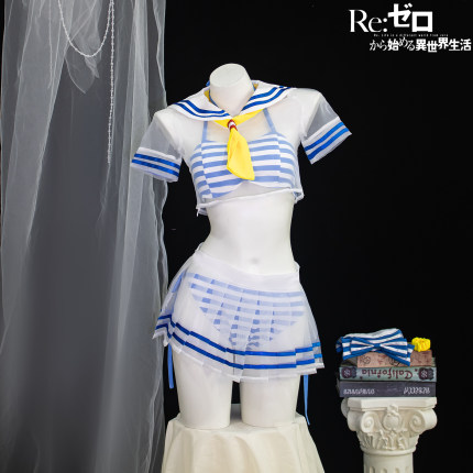 从零开始的异世界生活cos服 蕾姆cosplay水手服泳装可爱泳衣套装
