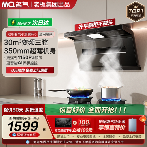 名气小黑翼Pro顶侧油烟机自旋洗