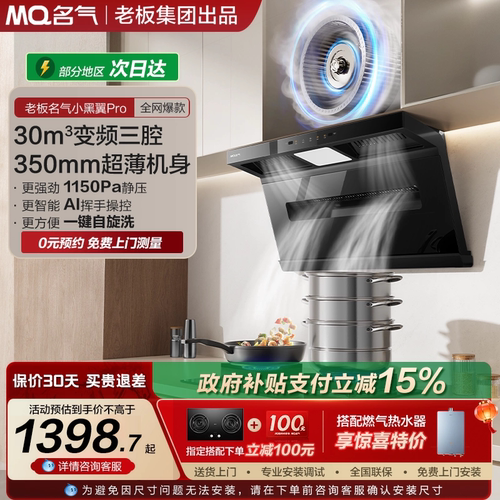 老板名气小黑翼吸油烟机A586