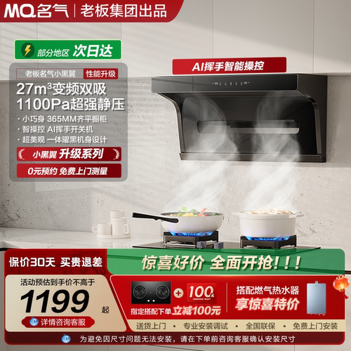 名气小黑翼pro抽油烟机家用顶侧双厨房大吸力5508H/A533老板出品