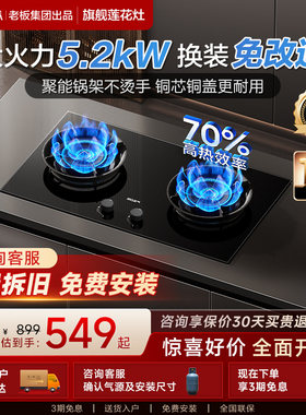 名气莲花灶天然气燃气灶定时煤气灶双灶家用老板出品6051B/6675B
