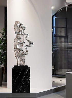 现代大型抽象摆件酒店落地雕塑高级感客厅电视柜旁玄关艺术装饰品