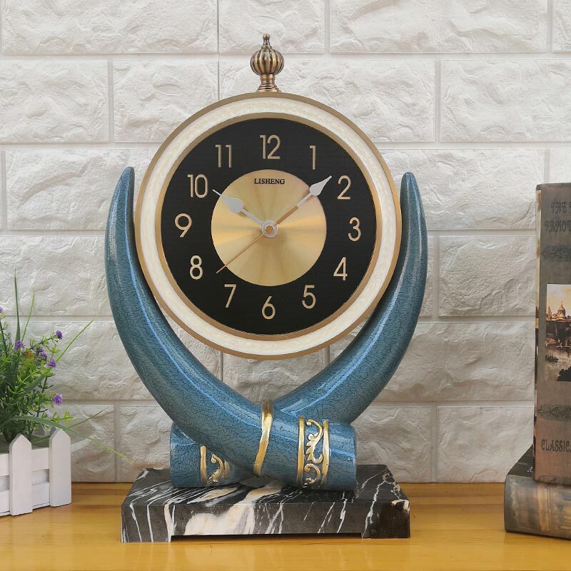 LIVING ROOM CLOCK TABLE CLOCK CREATIVE RETRO SITTING CLOCK SIMPLE AND FASHIONABLE CLOCK TABLE TOP PENDULUM CLOCK EUROPEAN STYLE HOME TABLE CLOCK