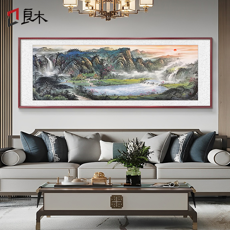 良木客厅中式可定制手绘国画