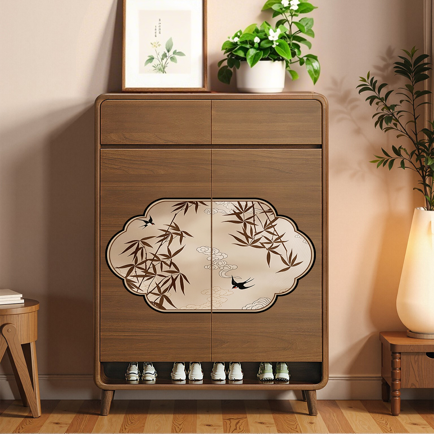 实木鞋柜宋代美学复古玄关