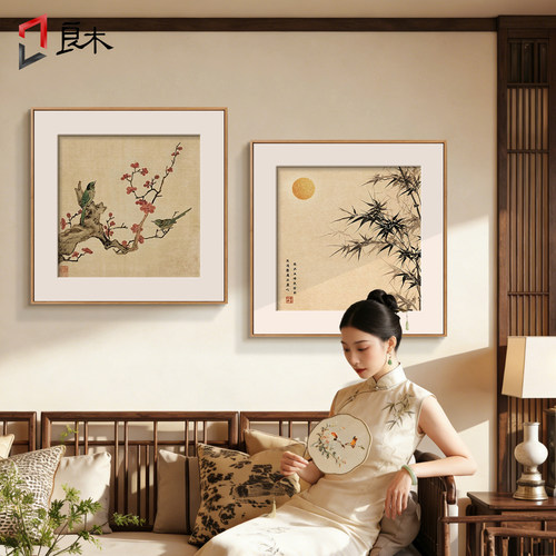 宋代美学挂画客厅沙发背景墙装饰画禅意茶室玄关卧室民宿酒店壁画