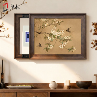 宋氏美学花鸟图电表箱遮挡盖板装饰画配电箱遮挡新中式电闸箱挂画