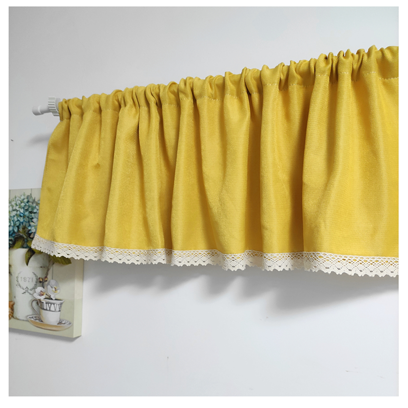 吉凰加厚遮光半帘隔断帘黄色