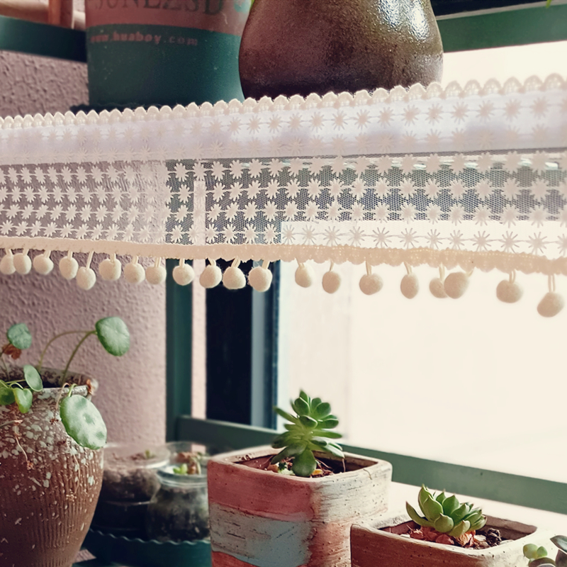 花边魔术贴幔头橱柜门帘