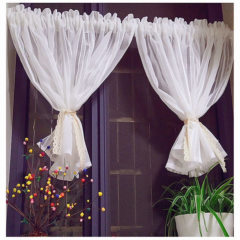 吉凰纯色条纹半帘小窗橱柜装饰帘