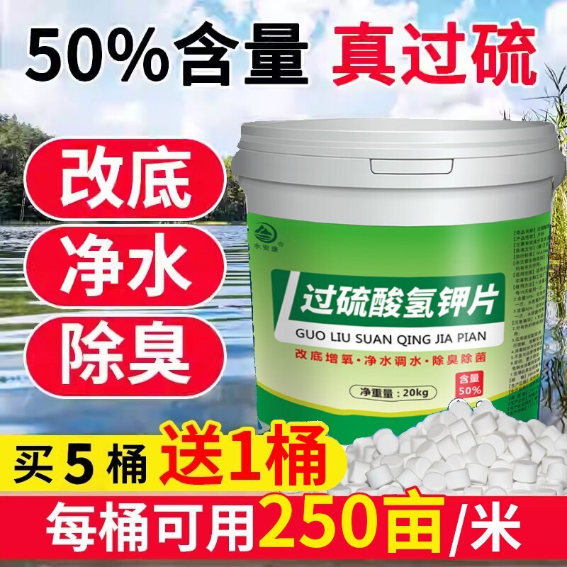 过硫酸氢钾水产养殖双效改底片改底王鱼塘水质净化剂鱼虾塘批发 - 实物图