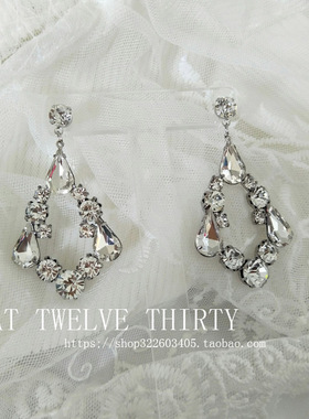 设计感耳环lrene同款潮小众个性超仙网红925纯银复古超仙带钻耳夹