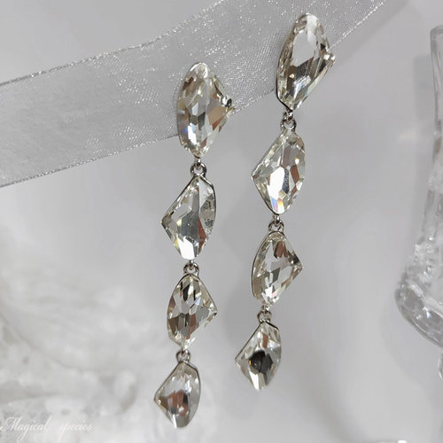 韩版超闪长款女团耳饰简约气质