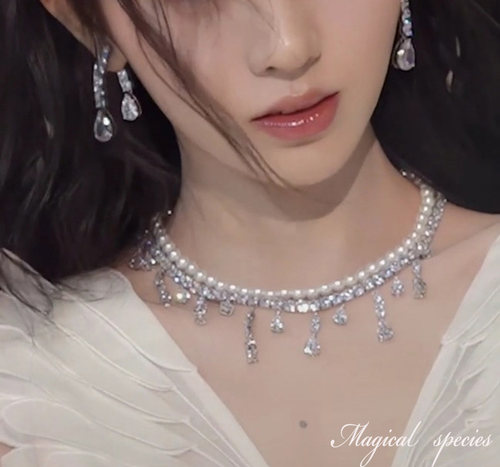 华丽派对套装自制无耳洞耳夹款