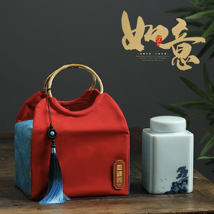 高档布袋伴手礼祁门红茶滇红正山小种茶叶包装盒礼盒装空盒子定制