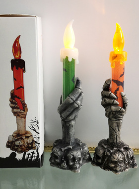 Halloween party props skeleton ghost holding candle lights