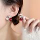 Pearl Silver EarringsWomen Exquisite Fashion Needle Flower
