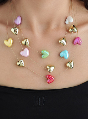 合金夏季多巴胺彩色海边度项链