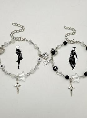 欧美跨境辣妹朋克镂空五角星手链