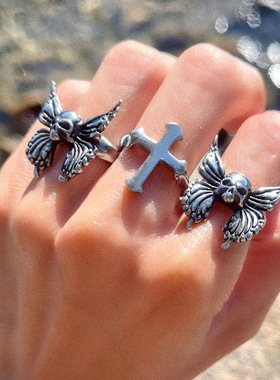 万圣节复古个性蝴蝶翅膀戒指