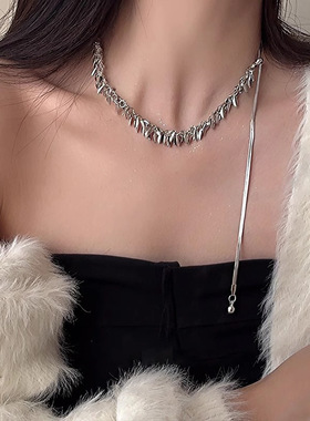 胖迪合金蛇骨链womanwith项链