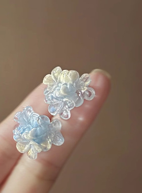 New small numerous design Clear blue flower Earring girl