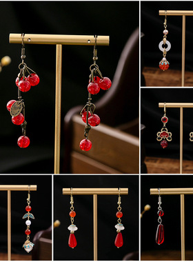 Antique style, auspicious clouds accessories, pearl earrings