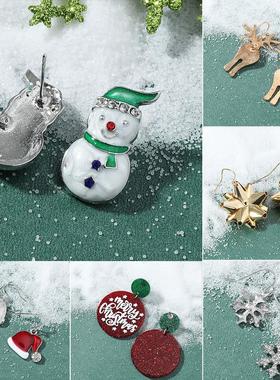New Christmas fashion cute alloy dripping cartoon earrings