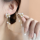 Needle Pearl Exquisite Silver Flower tassel Earrings Female