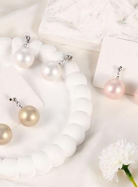 Silver needle sweet girl freshwater pearl earrings 气质耳环