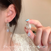bamboo out joint drop Retro hollowed water zircon earrings