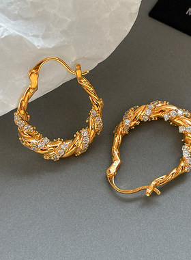 新款 Brass 18K gold-plated twisted elegant earrings 耳饰耳环