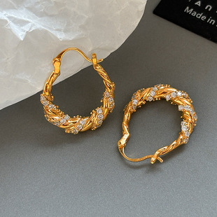 新款 Brass 18K gold-plated twisted elegant earrings 耳饰耳环