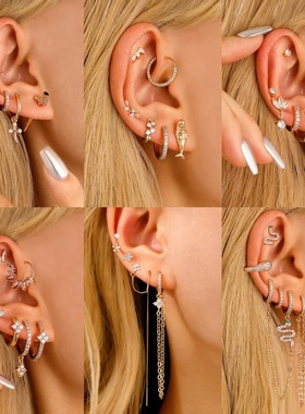 Amazon micro-inset zircon fresh sweet earring girl 饰品耳钉