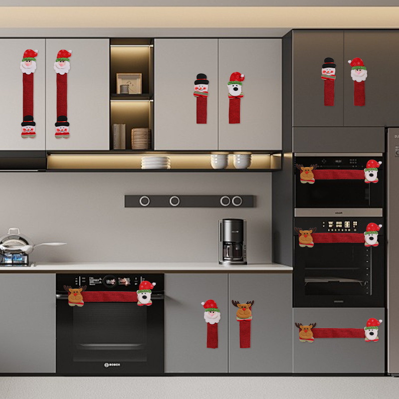 圣诞节厨房装饰品微波炉门把套