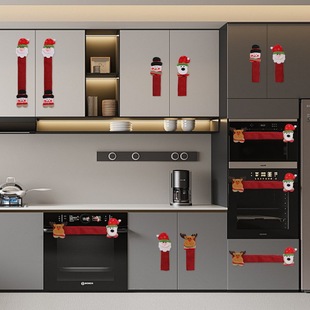 Christmas kitchen decoration microwave oven door handle set
