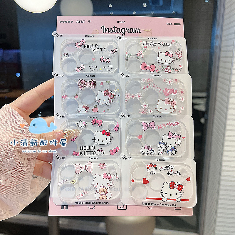 适用苹果一体全包卡通钢化镜头膜