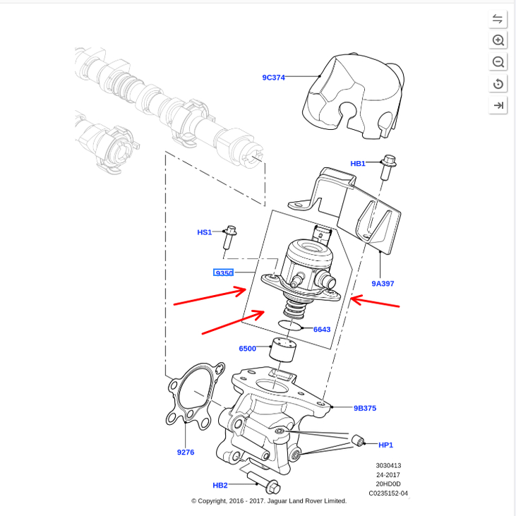 适用路虎极光神行者2发现4发现3揽胜运动捷豹XF捷豹XJ高压油泵